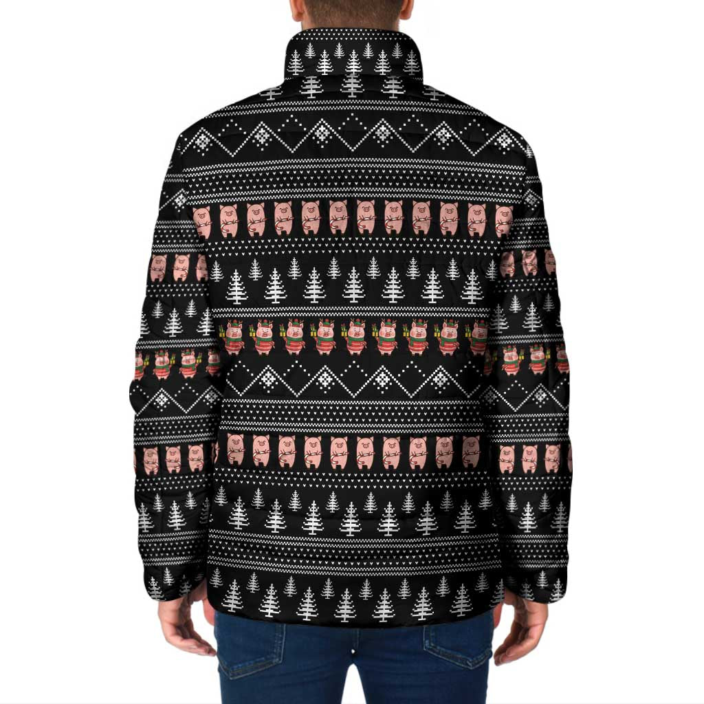 Merry Pigmas Christmas Padded Jacket Xmas Holiday Patterns - Wonder Print Shop
