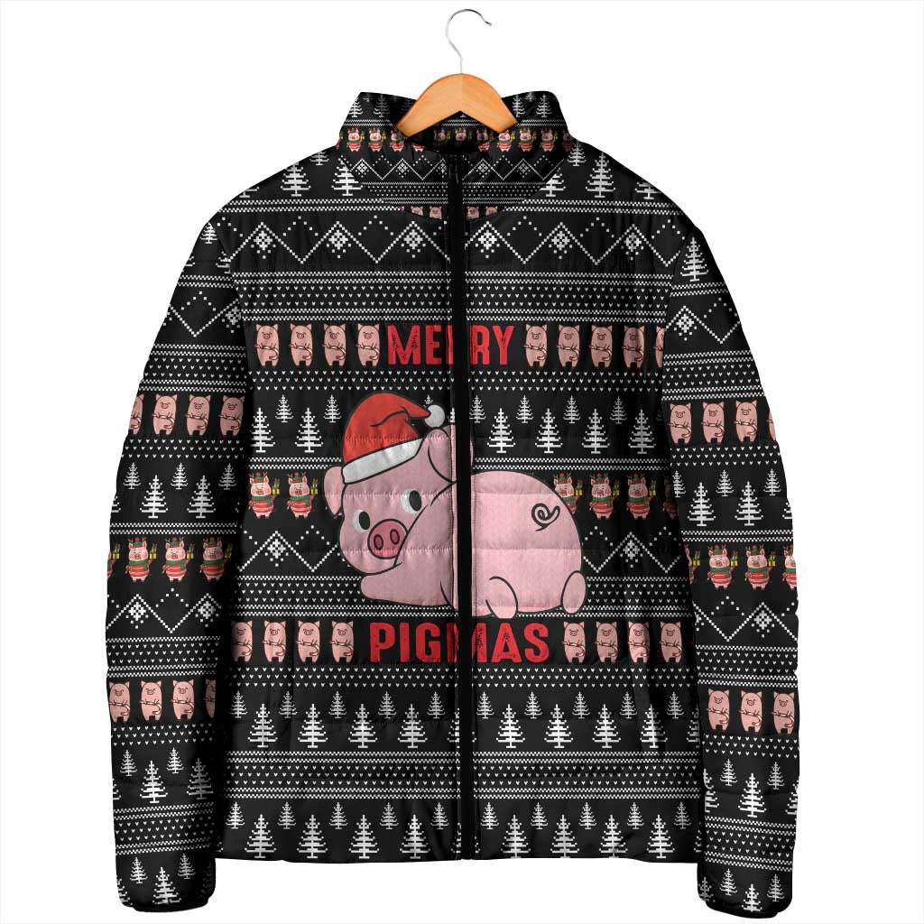 Merry Pigmas Christmas Padded Jacket Xmas Holiday Patterns - Wonder Print Shop