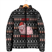 Merry Pigmas Christmas Padded Jacket Xmas Holiday Patterns - Wonder Print Shop