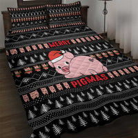 Merry Pigmas Christmas Quilt Bed Set Xmas Holiday Patterns - Wonder Print Shop