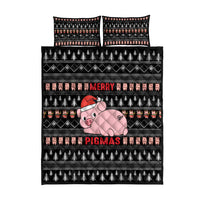 Merry Pigmas Christmas Quilt Bed Set Xmas Holiday Patterns - Wonder Print Shop