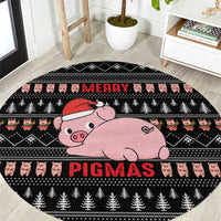 Merry Pigmas Christmas Round Carpet Xmas Holiday Patterns - Wonder Print Shop