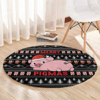 Merry Pigmas Christmas Round Carpet Xmas Holiday Patterns - Wonder Print Shop