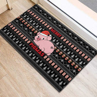 Merry Pigmas Christmas Rubber Doormat Xmas Holiday Patterns - Wonder Print Shop