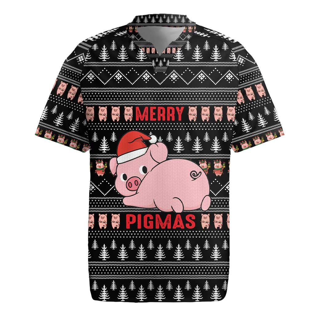 Merry Pigmas Christmas Rugby Jersey Xmas Holiday Patterns - Wonder Print Shop
