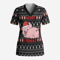 Merry Pigmas Christmas Scrub Top Xmas Holiday Patterns - Wonder Print Shop