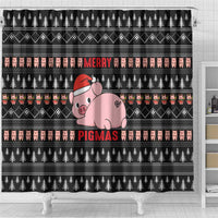 Merry Pigmas Christmas Shower Curtain Xmas Holiday Patterns - Wonder Print Shop