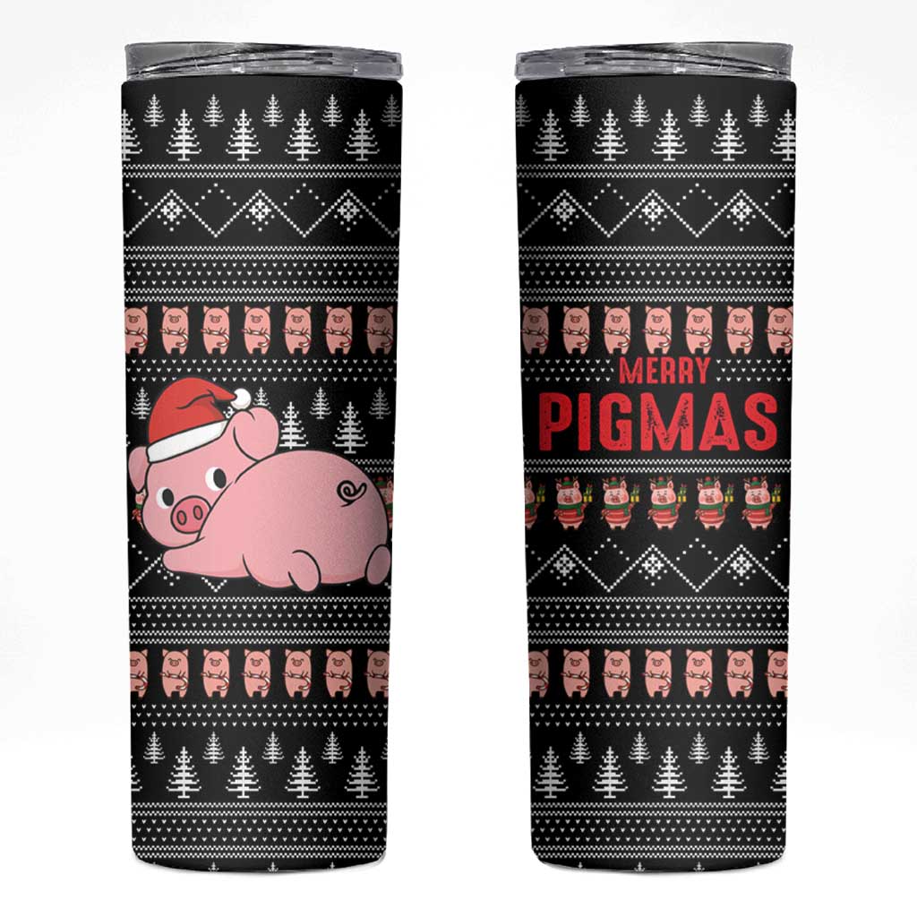 Merry Pigmas Christmas Skinny Tumbler Xmas Holiday Patterns - Wonder Print Shop