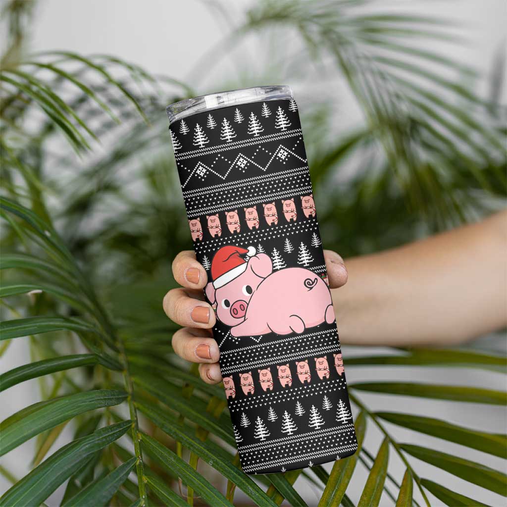 Merry Pigmas Christmas Skinny Tumbler Xmas Holiday Patterns - Wonder Print Shop