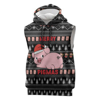 Merry Pigmas Christmas Sleeveless Hoodie Xmas Holiday Patterns - Wonder Print Shop