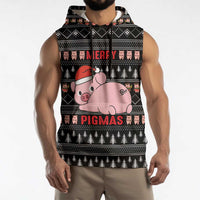 Merry Pigmas Christmas Sleeveless Hoodie Xmas Holiday Patterns - Wonder Print Shop