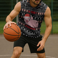 Merry Pigmas Christmas Sleeveless Hoodie Xmas Holiday Patterns - Wonder Print Shop