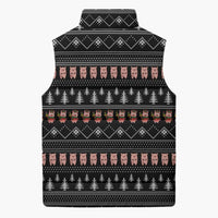 Merry Pigmas Christmas Sleeveless Puffer Jacket Xmas Holiday Patterns - Wonder Print Shop