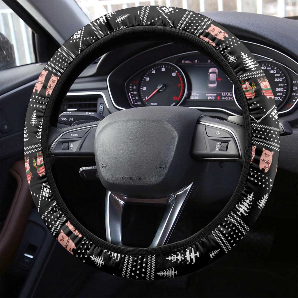 Merry Pigmas Christmas Steering Wheel Cover Xmas Holiday Patterns - Wonder Print Shop