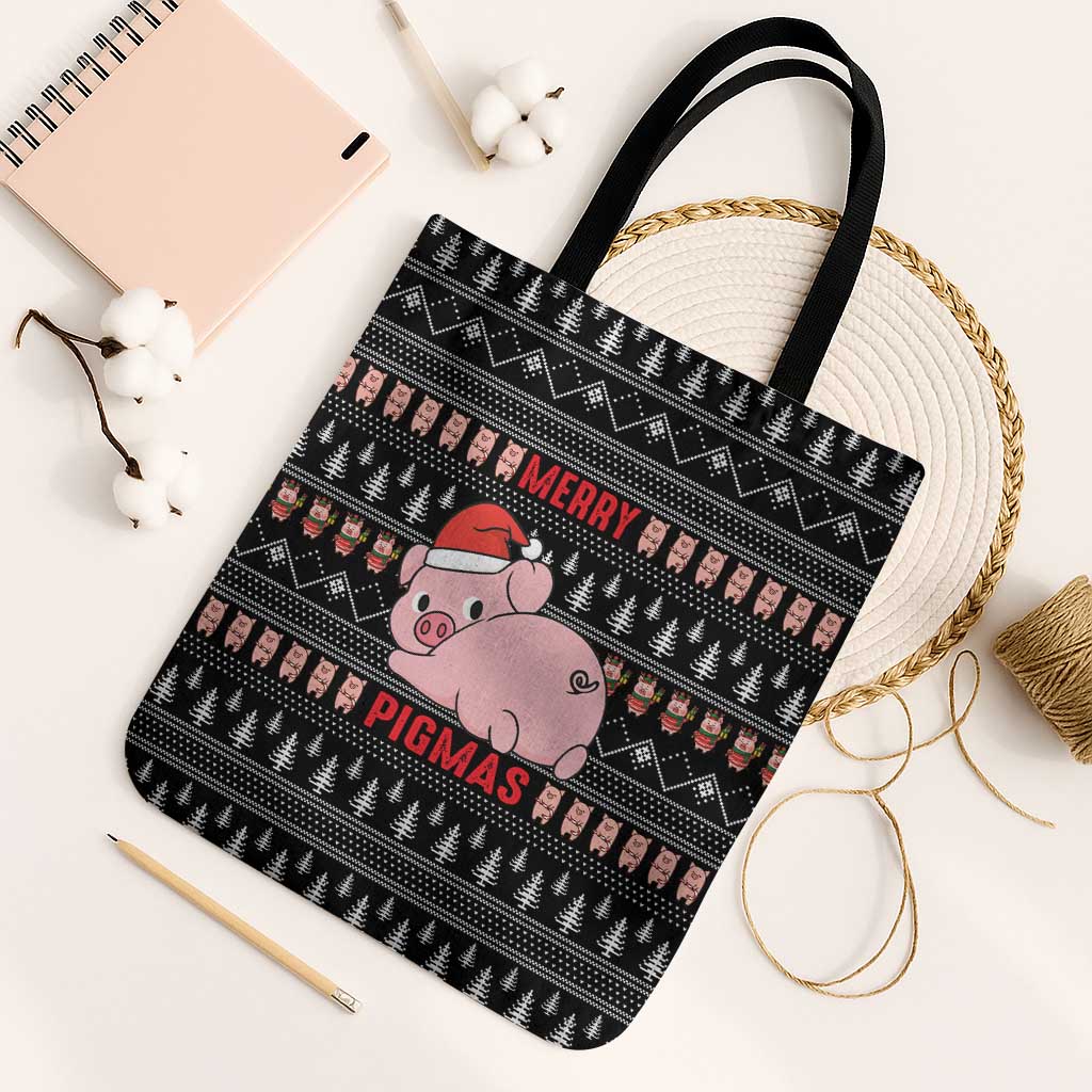 Merry Pigmas Christmas Tote Bag Xmas Holiday Patterns - Wonder Print Shop