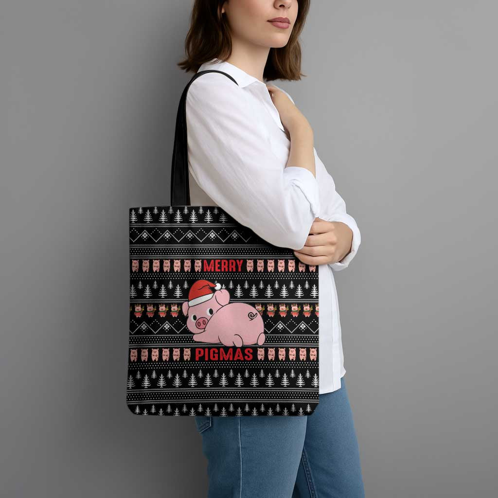Merry Pigmas Christmas Tote Bag Xmas Holiday Patterns - Wonder Print Shop
