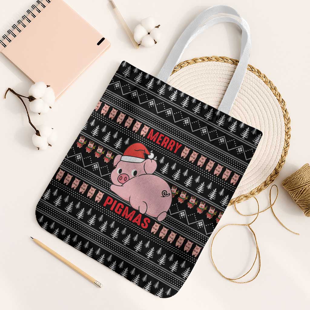 Merry Pigmas Christmas Tote Bag Xmas Holiday Patterns - Wonder Print Shop