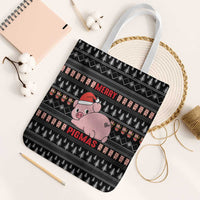 Merry Pigmas Christmas Tote Bag Xmas Holiday Patterns - Wonder Print Shop