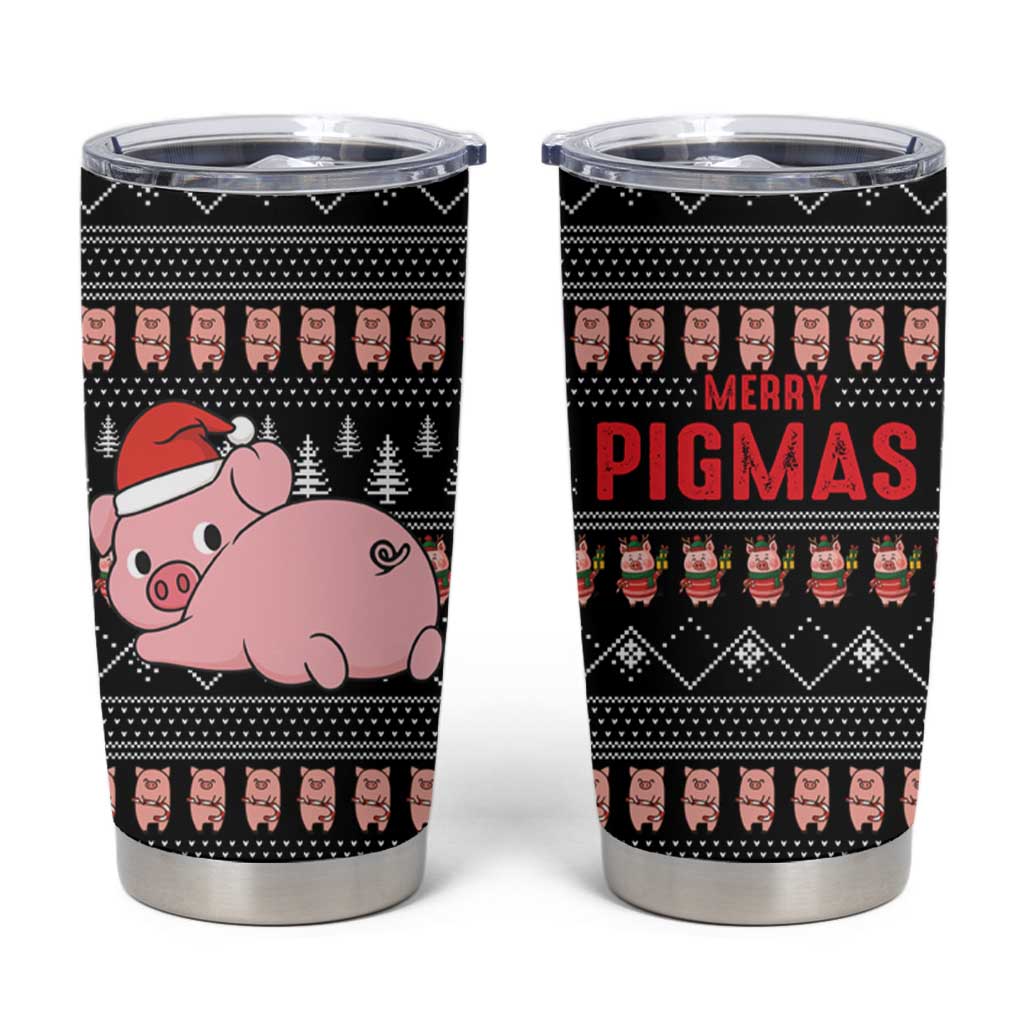 Merry Pigmas Christmas Tumbler Cup Xmas Holiday Patterns - Wonder Print Shop