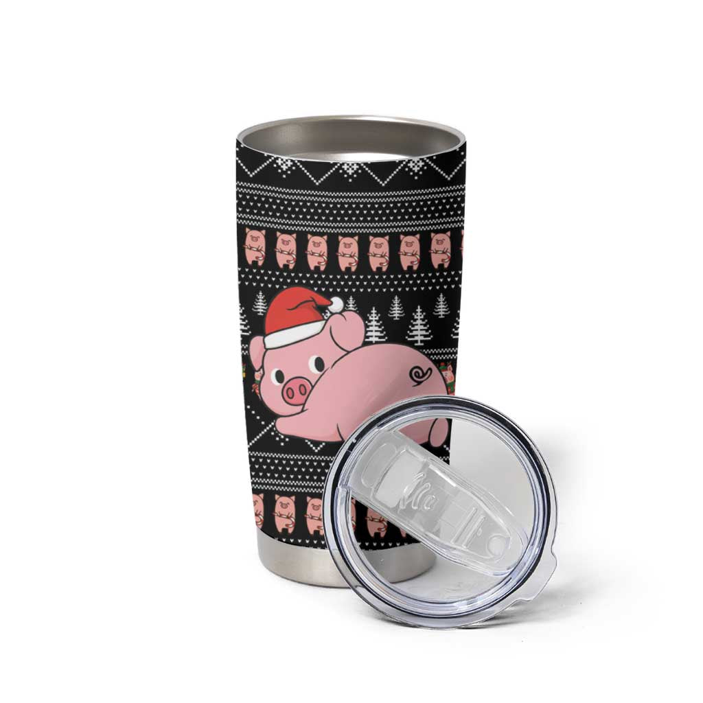 Merry Pigmas Christmas Tumbler Cup Xmas Holiday Patterns - Wonder Print Shop