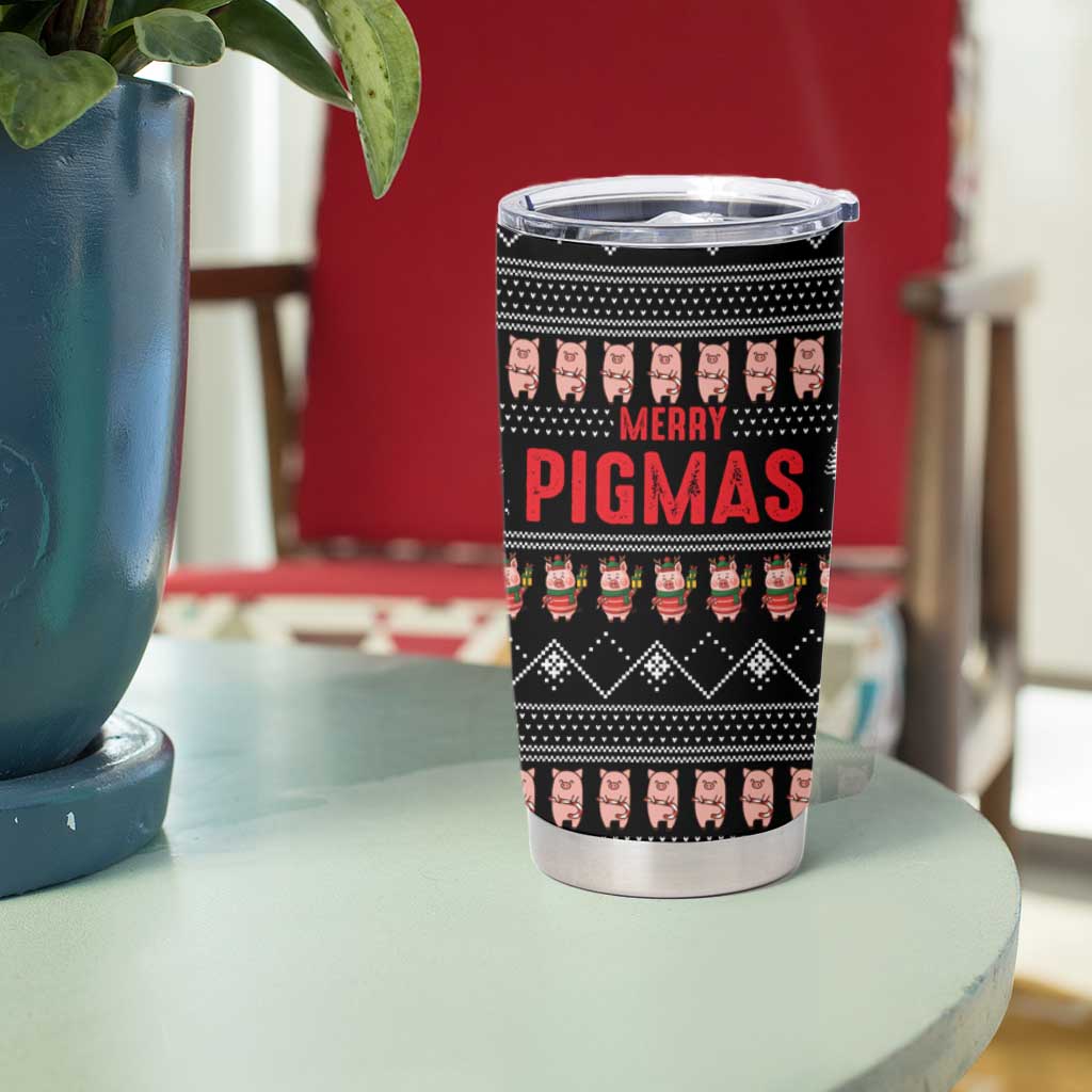 Merry Pigmas Christmas Tumbler Cup Xmas Holiday Patterns - Wonder Print Shop