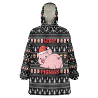Merry Pigmas Christmas Wearable Blanket Hoodie Xmas Holiday Patterns - Wonder Print Shop