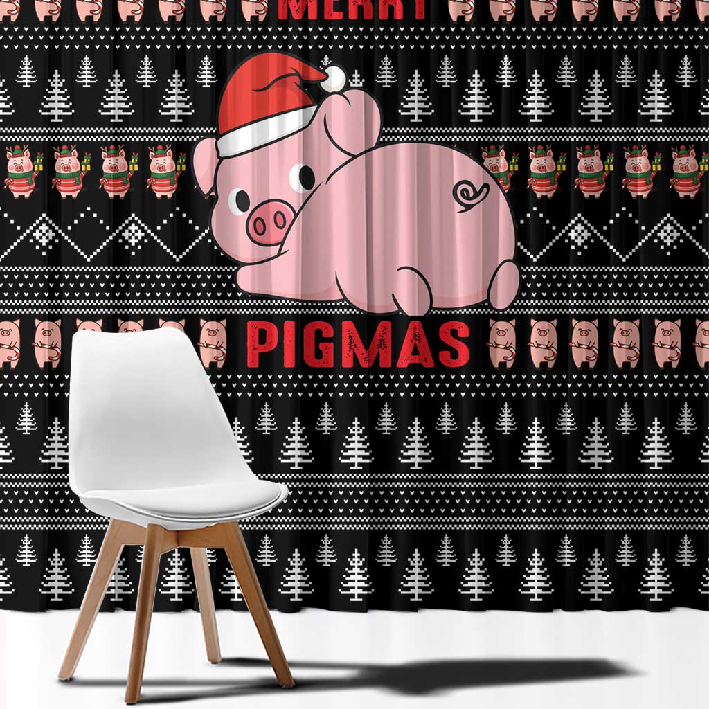 Merry Pigmas Christmas Window Curtain Xmas Holiday Patterns - Wonder Print Shop