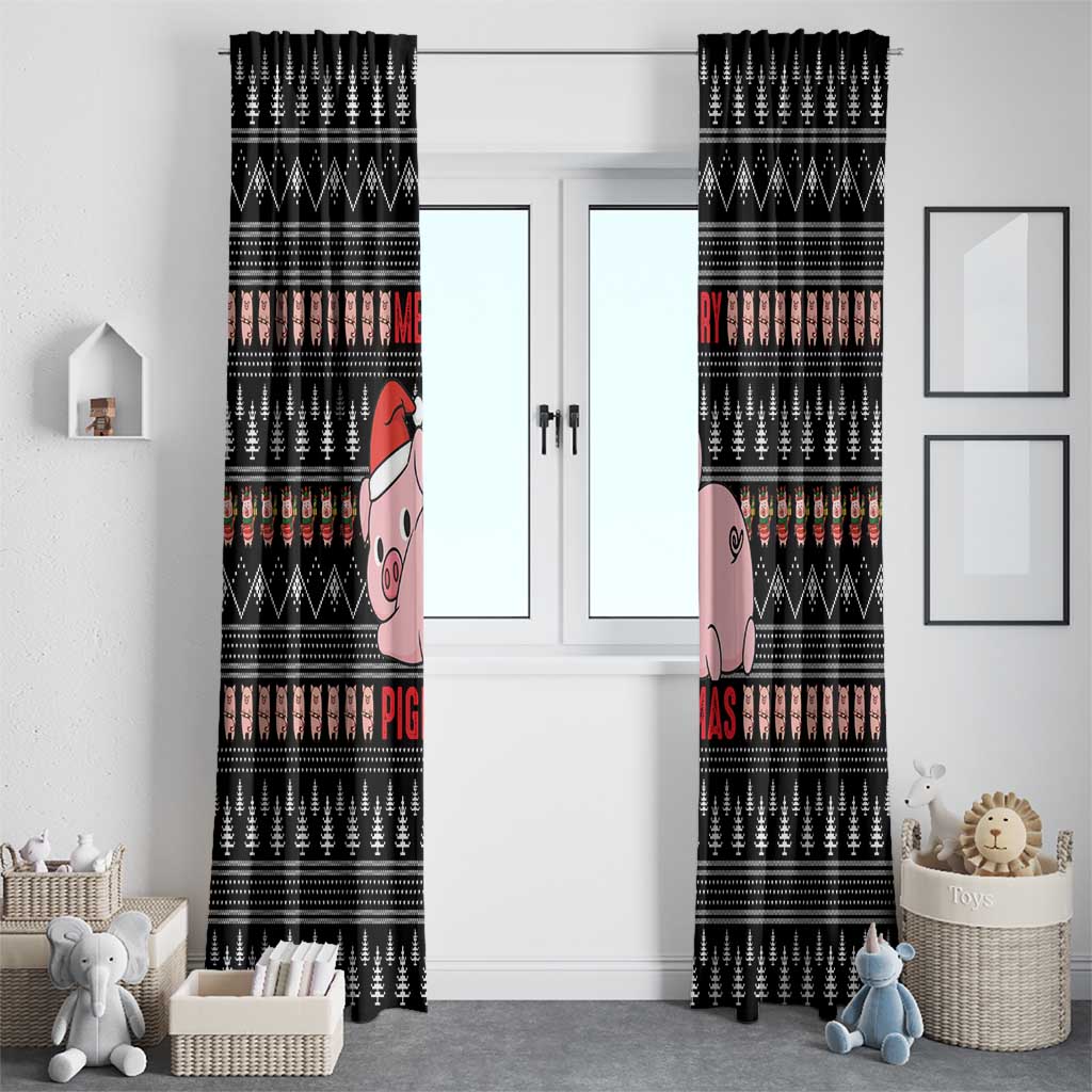 Merry Pigmas Christmas Window Curtain Xmas Holiday Patterns - Wonder Print Shop