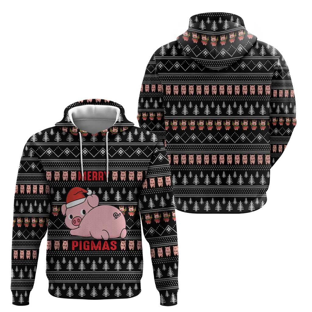 Merry Pigmas Christmas Zip Hoodie Xmas Holiday Patterns - Wonder Print Shop
