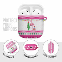 Pink Flamingo Christmas AirPods Case Xmas Holiday Patterns - Wonder Print Shop