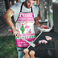 Pink Flamingo Christmas Apron Xmas Holiday Patterns - Wonder Print Shop