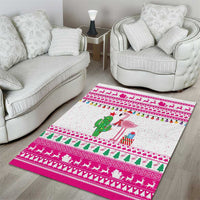 Pink Flamingo Christmas Area Rug Xmas Holiday Patterns - Wonder Print Shop