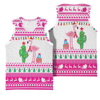 Pink Flamingo Christmas Basketball Jersey Xmas Holiday Patterns - Wonder Print Shop