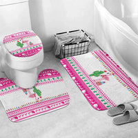 Pink Flamingo Christmas Bathroom Set Xmas Holiday Patterns - Wonder Print Shop