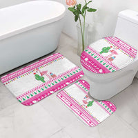 Pink Flamingo Christmas Bathroom Set Xmas Holiday Patterns - Wonder Print Shop