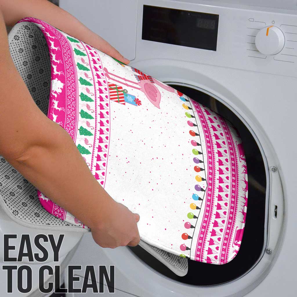 Pink Flamingo Christmas Bathroom Set Xmas Holiday Patterns - Wonder Print Shop