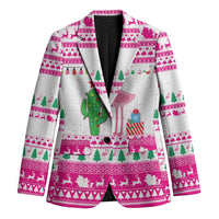 Pink Flamingo Christmas Blazer Xmas Holiday Patterns - Wonder Print Shop