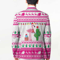 Pink Flamingo Christmas Blazer Xmas Holiday Patterns - Wonder Print Shop