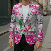 Pink Flamingo Christmas Blazer Xmas Holiday Patterns - Wonder Print Shop