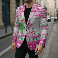 Pink Flamingo Christmas Blazer Xmas Holiday Patterns - Wonder Print Shop