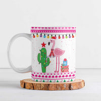 Pink Flamingo Christmas Ceramic Mug Xmas Holiday Patterns - Wonder Print Shop