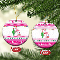Pink Flamingo Christmas Ceramic Ornament Xmas Holiday Patterns - Wonder Print Shop