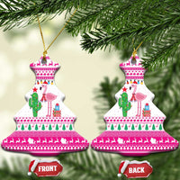 Pink Flamingo Christmas Ceramic Ornament Xmas Holiday Patterns - Wonder Print Shop