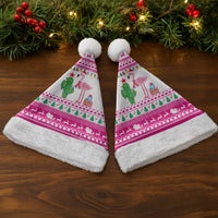 Pink Flamingo Christmas Santa Hat Xmas Holiday Patterns - Wonder Print Shop