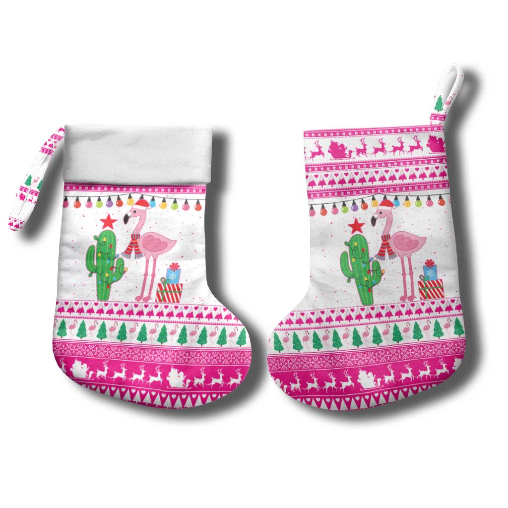 Pink Flamingo Christmas Stocking Xmas Holiday Patterns - Wonder Print Shop