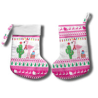 Pink Flamingo Christmas Stocking Xmas Holiday Patterns - Wonder Print Shop