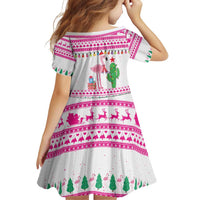 Pink Flamingo Christmas Family Matching Puletasi and Hawaiian Shirt Xmas Holiday Patterns - Wonder Print Shop