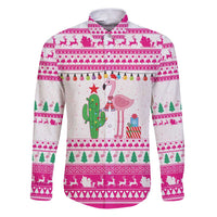 Pink Flamingo Christmas Family Matching Puletasi and Hawaiian Shirt Xmas Holiday Patterns - Wonder Print Shop