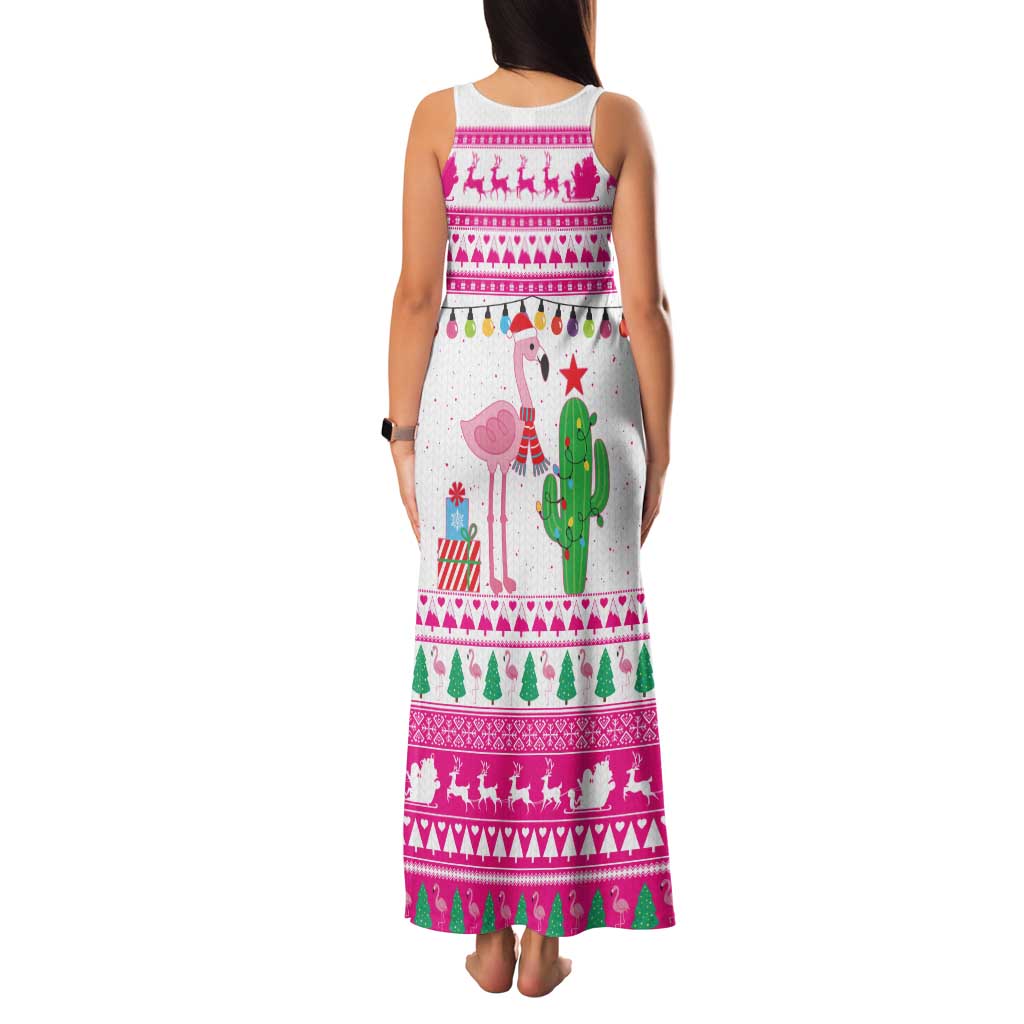 Pink Flamingo Christmas Family Matching Tank Maxi Dress and Hawaiian Shirt Xmas Holiday Patterns - Wonder Print Shop