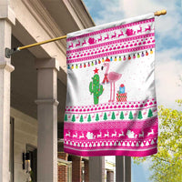 Pink Flamingo Christmas Garden Flag Xmas Holiday Patterns - Wonder Print Shop